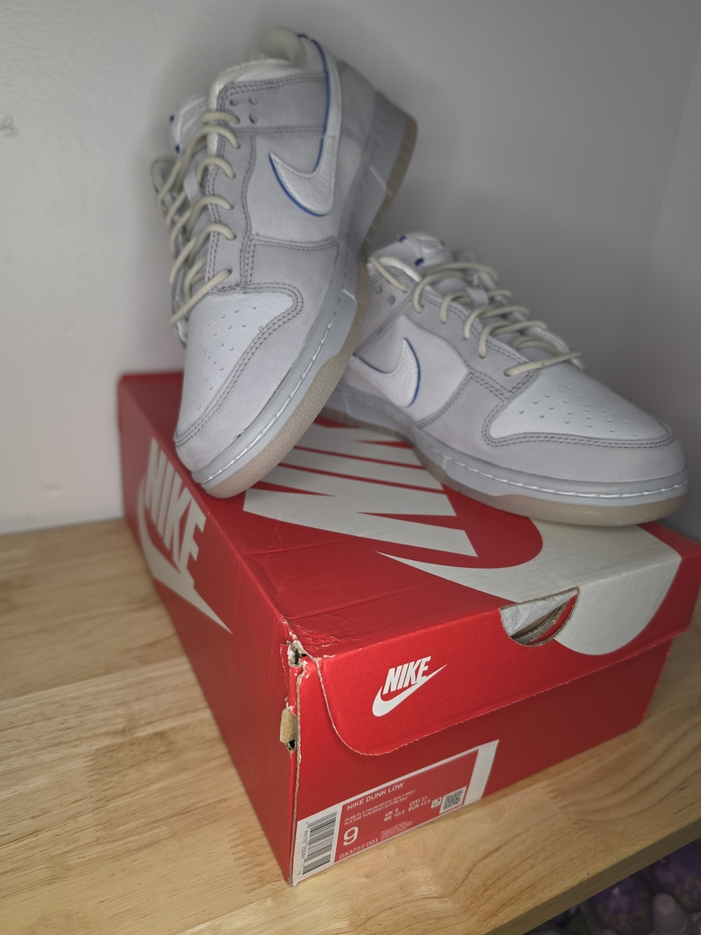 NIKE DUNK LOW - WOLF GREY Pure Platinum - 9M
